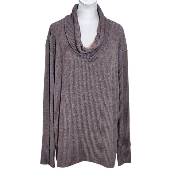 Jane and Delancey Brown Ribbed Knit Cowl Neck Pullover NWT Size XL - Picture 1 of 10